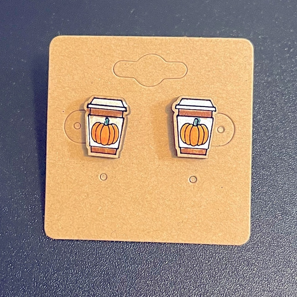Handmade Fall Pumpkin Spice Latte‎ Earrings